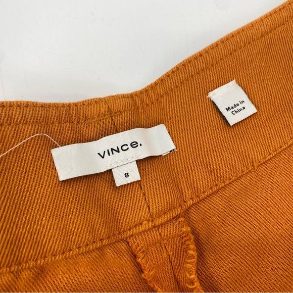 Vince Cotton Linen Twill Orange Women's Shorts Size 8 - Picture 2 of 5